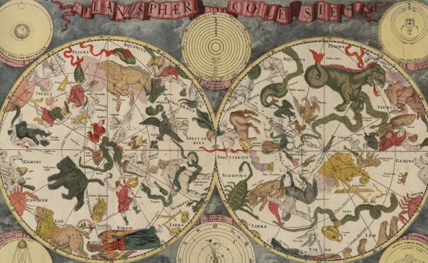 ‘Planisferio celeste’ (1688), de Frederick de Wit, una de las obras que se exponen en la Biblioteca Nacional.