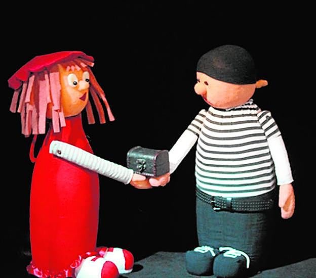 Dos marionetas del espectáculo 'La buscadora de cuentos'.