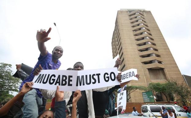 Manifestación contra Mugabe en Harare. 
