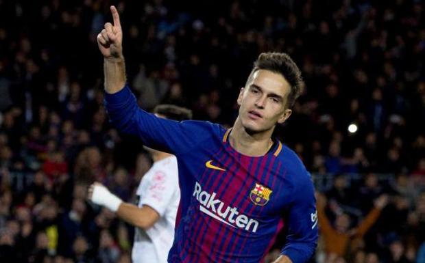 Denis Suárez celebra un gol ante el Murcia. 