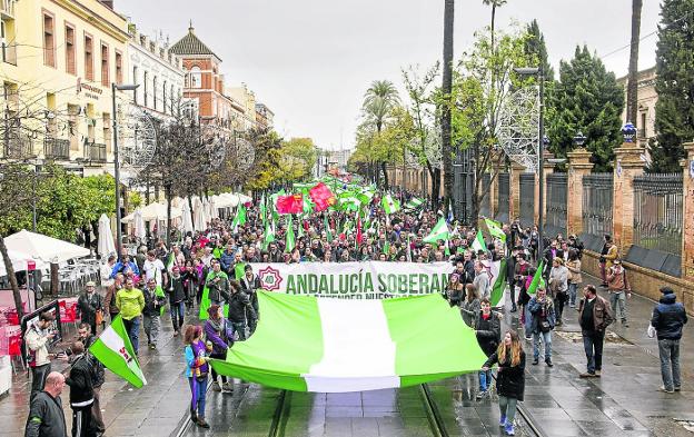 Manifestación del 4 de diciembre en Sevilla en demanda de soberanía para Andalucía.