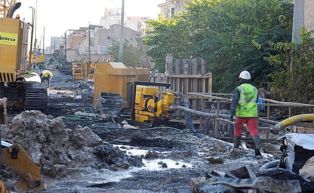 Imagen de las obras del soterramiento tomada la semana pasada. 