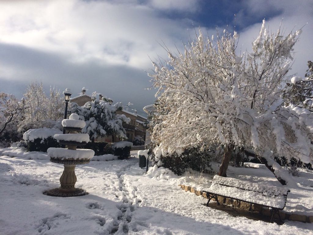 La nieve dejó una blanca estampa en Campo de San Juan (Moratalla). 