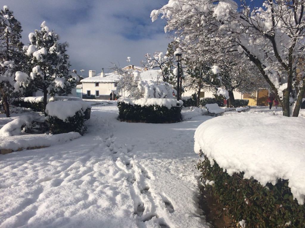 La nieve dejó una blanca estampa en Campo de San Juan (Moratalla). 