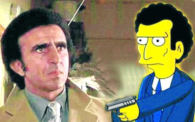 El actor Frank Sivero, en el papel de Frankie Carbone, y Louie, el personaje de 'Los Simpson'.