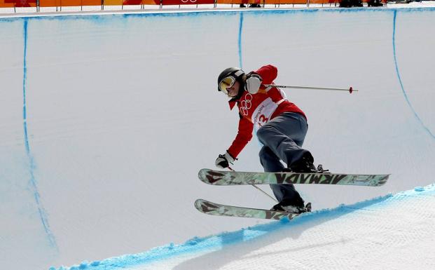 Elizabeth Swaney, durante su participación en Pyeongchang 2018. 