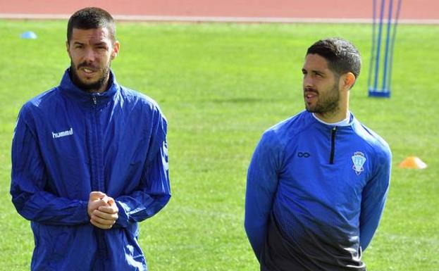 Catalá y Ceballos en el entrenamiento del pasado miércoles.