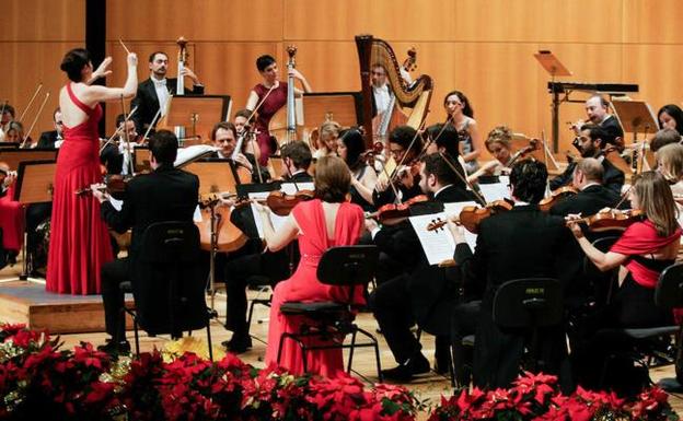 La Orquesta Sinfónica de la Región, durante un concierto.