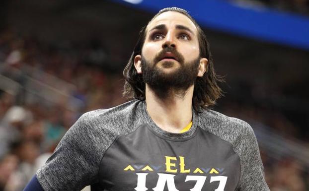 Ricky Rubio, antes del partido. 