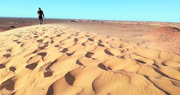Surcos creados por el viento en las dunas de la provincia de Tinduf, en Argelia, donde se encuentra el campo de refugiados de Smara.
