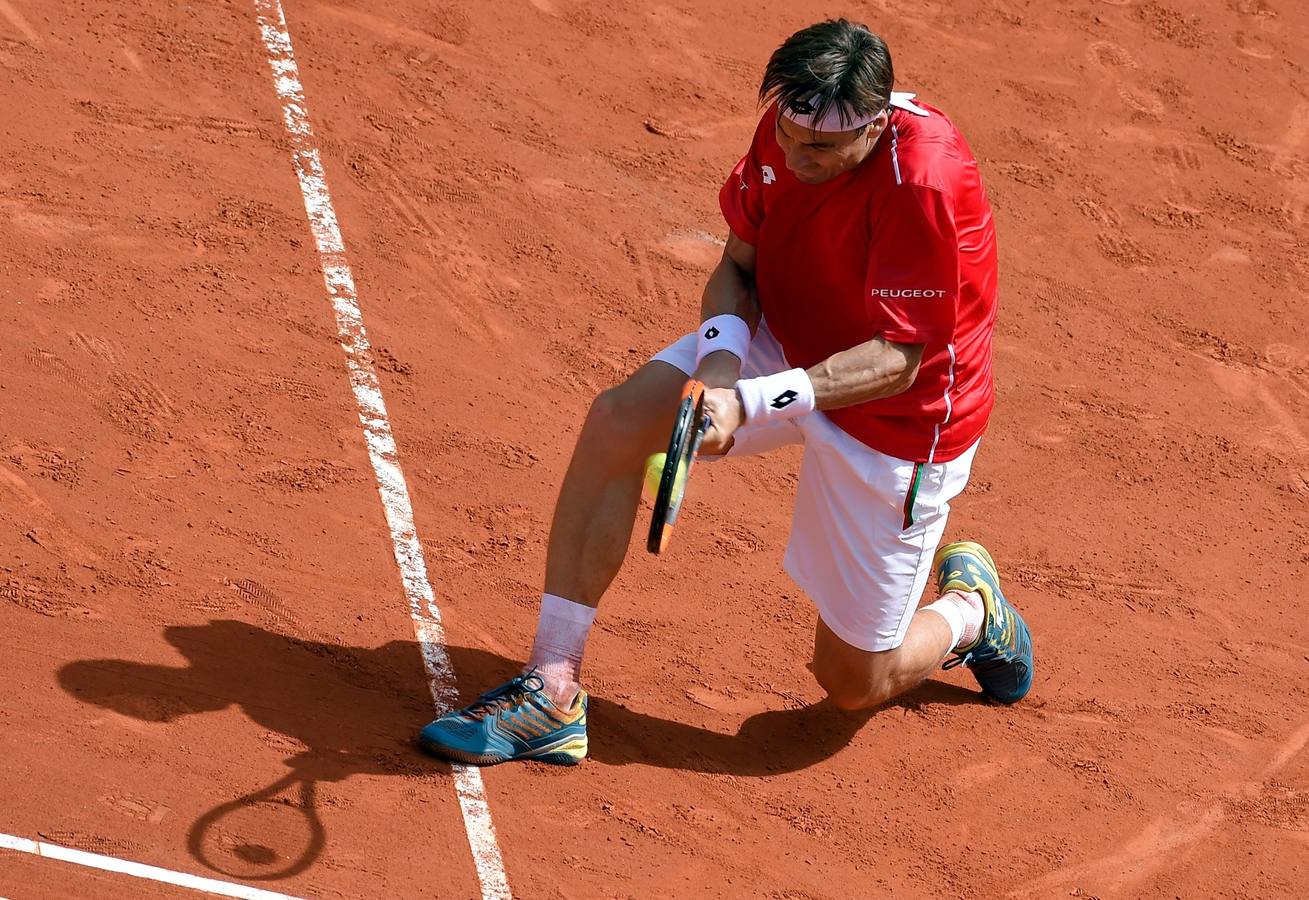 David Ferrer y Alexander Zverev, los protagonistas del primer partido de la eliminatoria de la Copa Davis entre España y Alemania. 