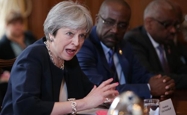 Theresa May con los líderes de los países caribeños.
