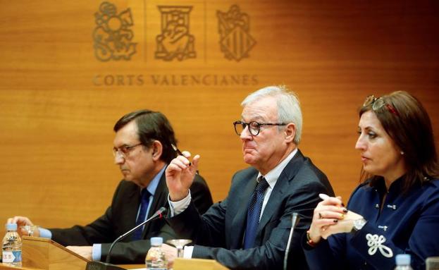 Valcárcel, durante su declaración en las Cortes Valencianas, este jueves. 