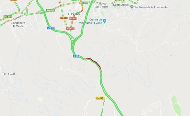 Situación del tráfico en la zona del accidente