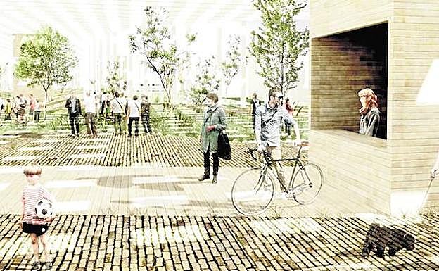 Imágenes digitales de los diseños de pérgolas para la explanada de Lo Pagán.