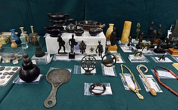 Algunas de las piezas recuperadas. 