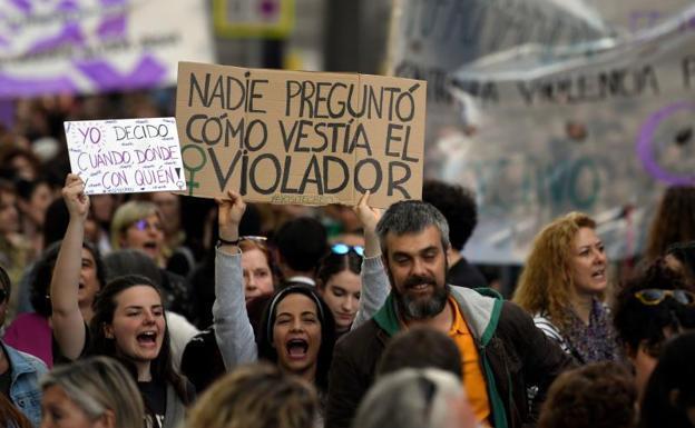 Una manifestación contra las agresiones machistas y la sentencia de La Manada. 