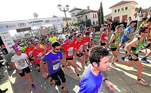 Salida de la prueba, ayer, en el Malecón de Murcia.