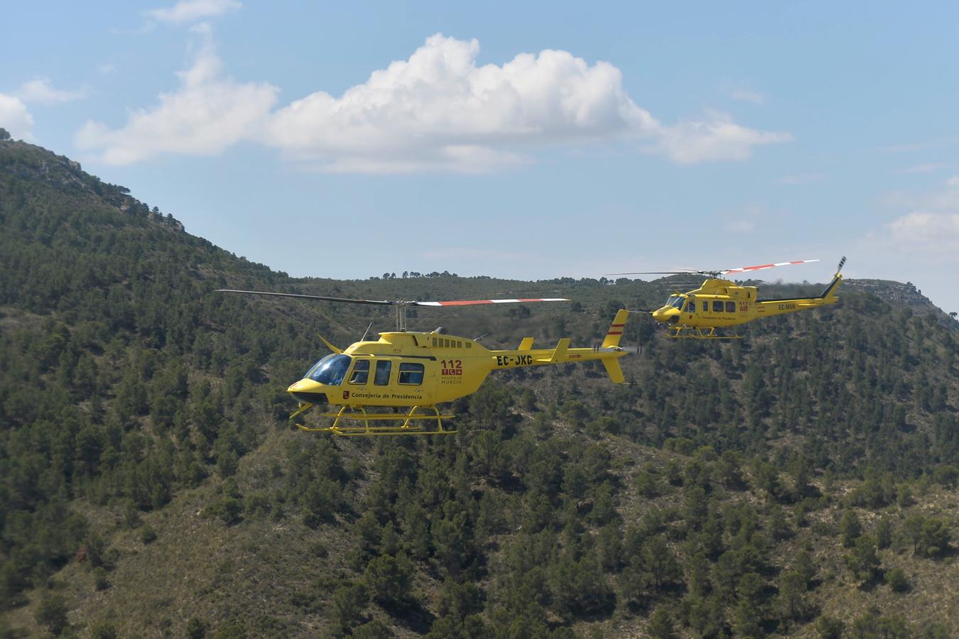 La lucha contra el fuego gana músculo desde el aire: este año el Plan Infomur contará por primera vez con cinco helicópteros y un avión anfibio