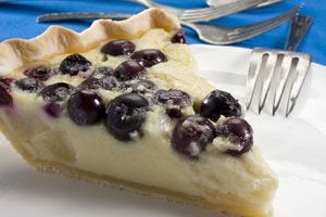 Tarta de queso con arándanos