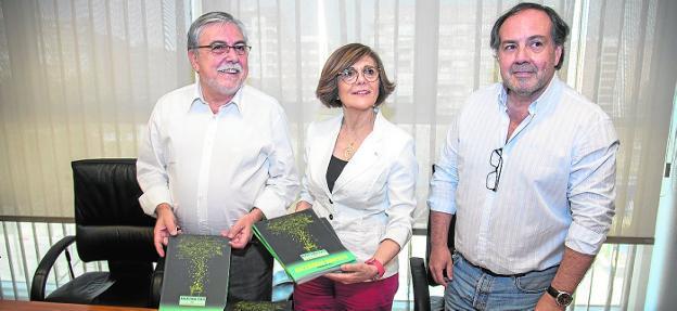 Juan José García Escribano, Rosa Peñalver e Ismael Crespo, en la presentación de la encuesta.
