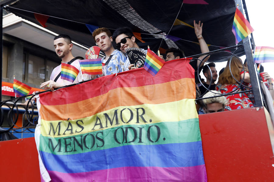 Las asociaciones que trabajan en la Región contra la discriminación sexual reivindican en una manifestación-desfile por la ciudad la educación afectiva para combatir la violencia social y los delitos de odio contra gays, lesbianas y transexuales