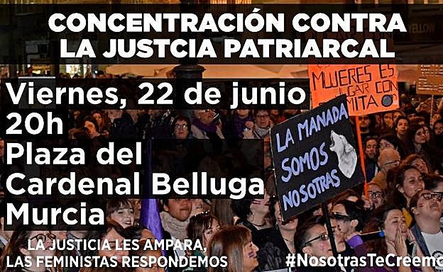 Convocadas protestas este viernes en Murcia y Cartagena en contra de la excarcelación de 'La Manada'