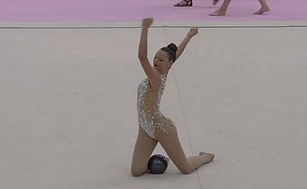 María Torrecillas durante un ejercicio.