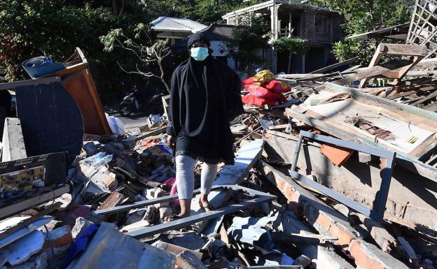 Resultados del terremoto en Lombok.