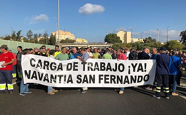 Protesta de los trabajadores de Navantia. 