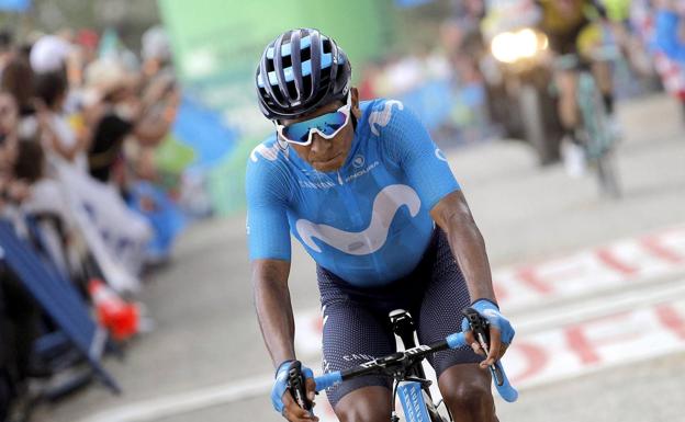 Nairo Quintana, en la llegada a los Lagos de Covadonga. 