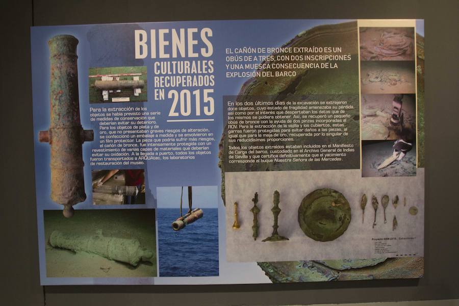 Tras laexposición de las monedas, el museo acoge por primera vez una treintena de piezas del pecio, recuperadas y restauradas, que se podrán visitar hasta el 13 de enero