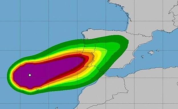 Posible trayectoria del huracán 'Leslie'. 