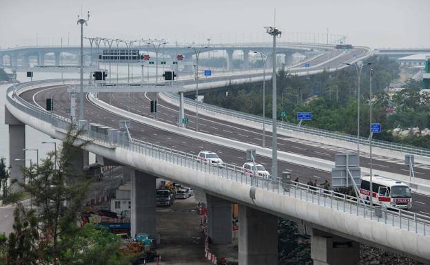 Una sección del puente Hong Kong-Zhuhai-Macao. 