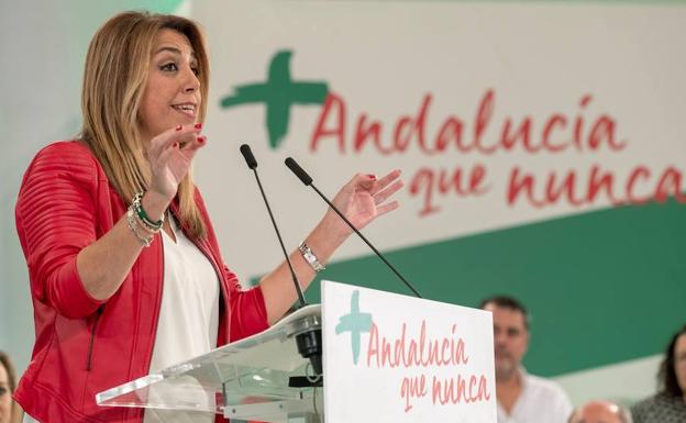 La presidenta andaluza, Susana Díaz, durante su intervención en la reunión del comité director del PSOE-A, celebrado el pasado sábado en Sevilla.