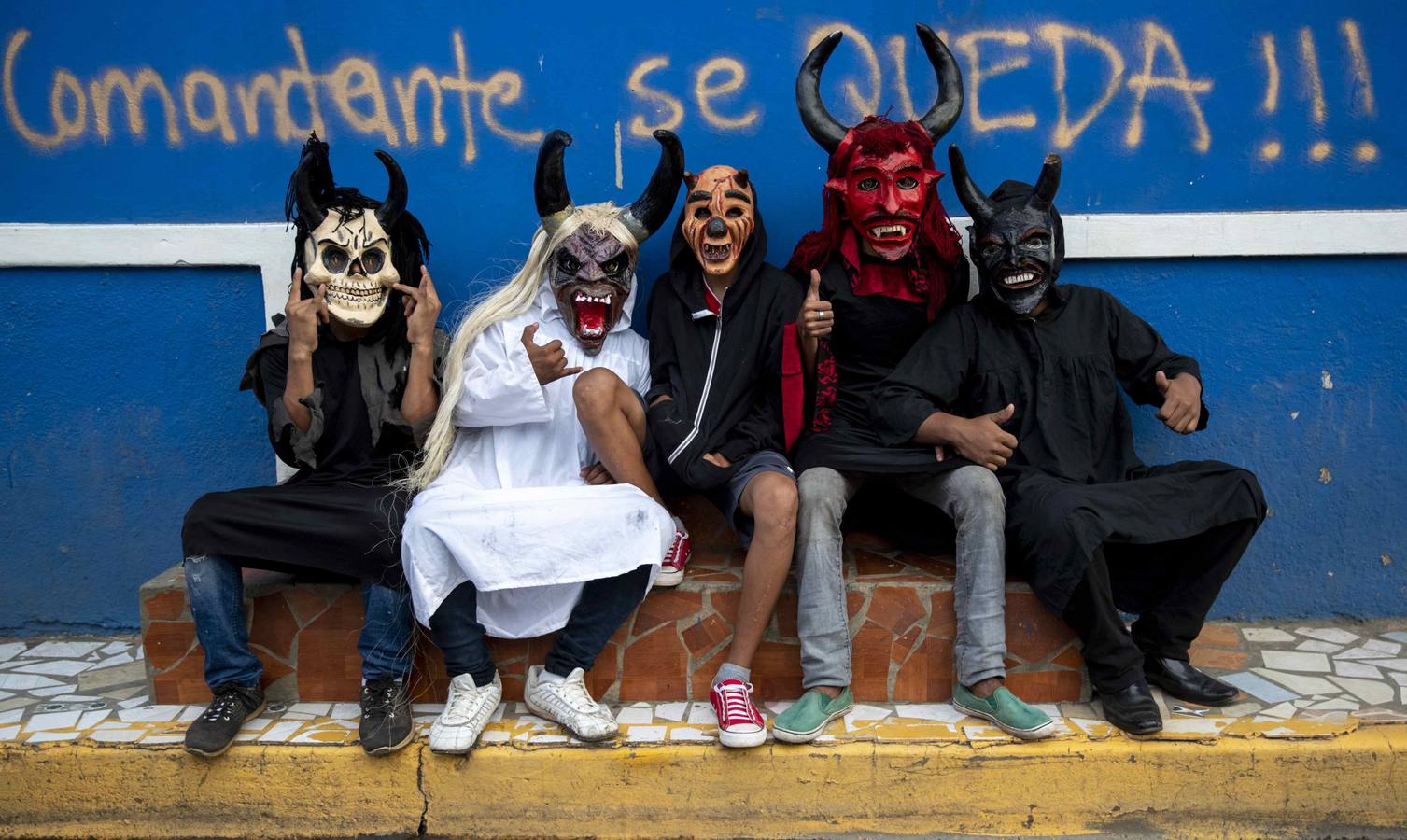 La tradicional fiesta de Los Agüizotes, un carnaval de disfraces terroríficos celebrado en Masaya (Nicaragua), se realizó este año con una disminución de participantes con motivo de las protestas al gobierno de Daniel Ortega.