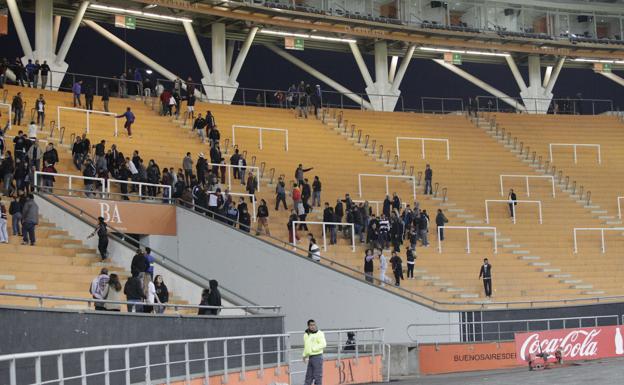 Incidentes en un partido de fútbol argentino en 2013. 