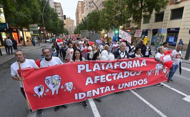 Manifestación de afectados de iDental, el pasado sábado 20 de octubre en Murcia.