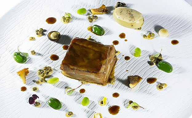 Plato del Restaurante Oria de Martín Berasategui en Monument Hotel Barcelona.