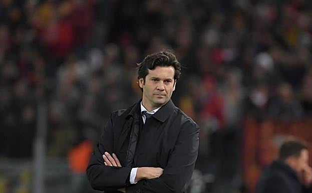 Solari, durante el partido.