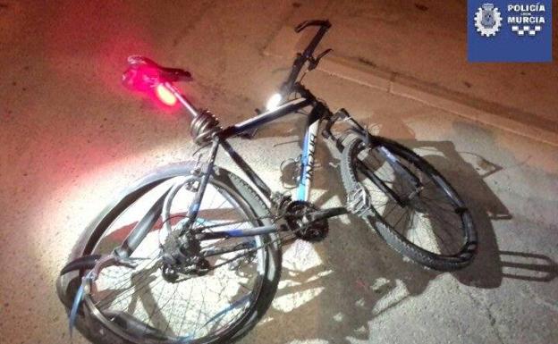 Estado de la bicicleta tras el accidente.