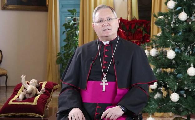 José Manuel Lorca Planes, Obispo de Cartagena, durante el discurso de Navidad.