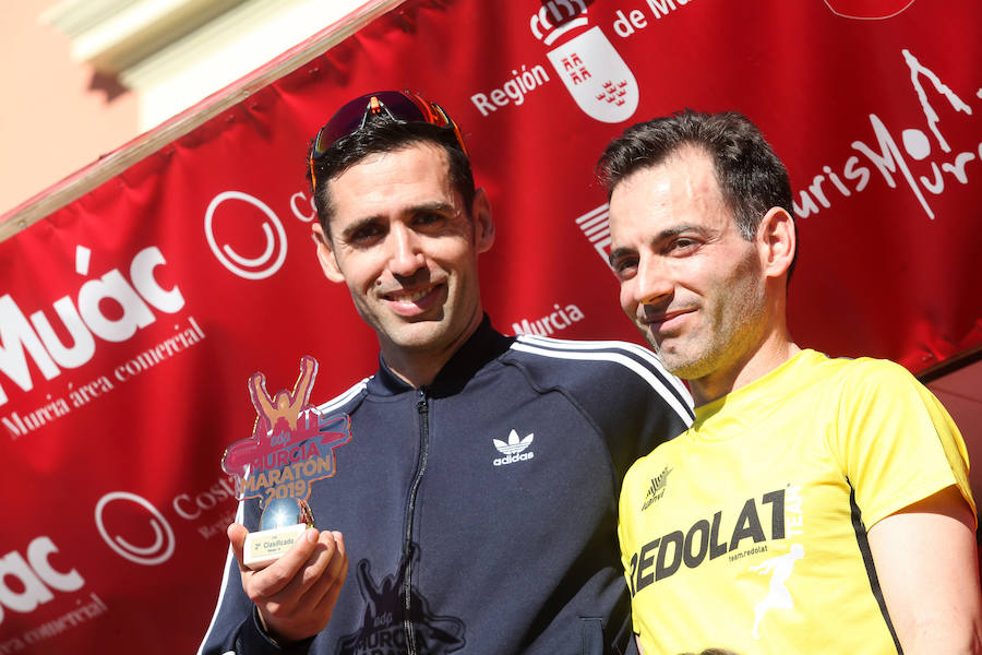 José Antonio Meroño, Andrés Mico y Juan Luis Mata, son los tres primeros clasificados en el Maratón.