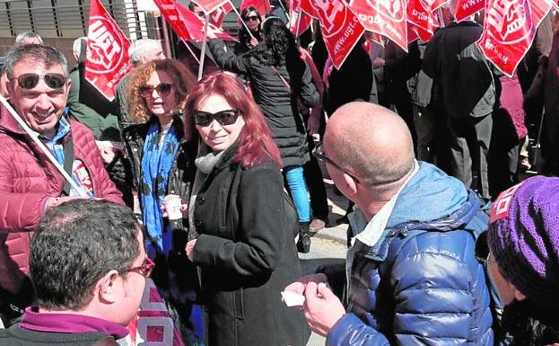 Concentración sindical ante el edificio de la Delegación del Gobierno, en Alfonso X, en una movilización el pasado año. 