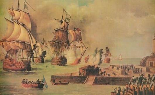 Pintura de la batalla naval de 1741.