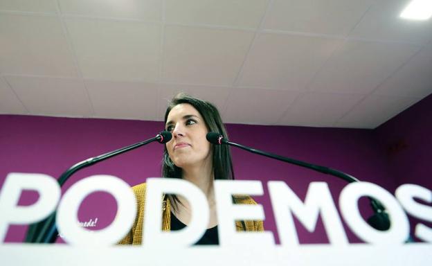 La vicepresidenta adjunta del Grupo Parlamentario de Podemos, Irene Montero.