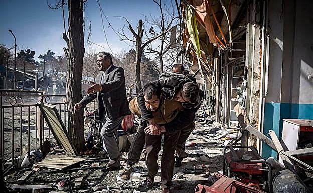 Imágenes de archivo de un atentado perpetrado en Kabul, en enero de 2018.