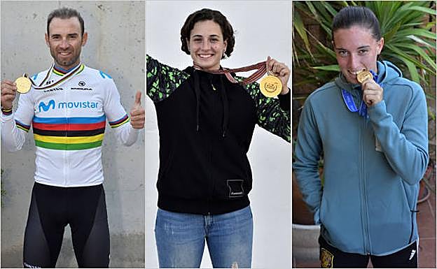 Alejandro Valverde, Ana Carrasco y Eva Navarro. 