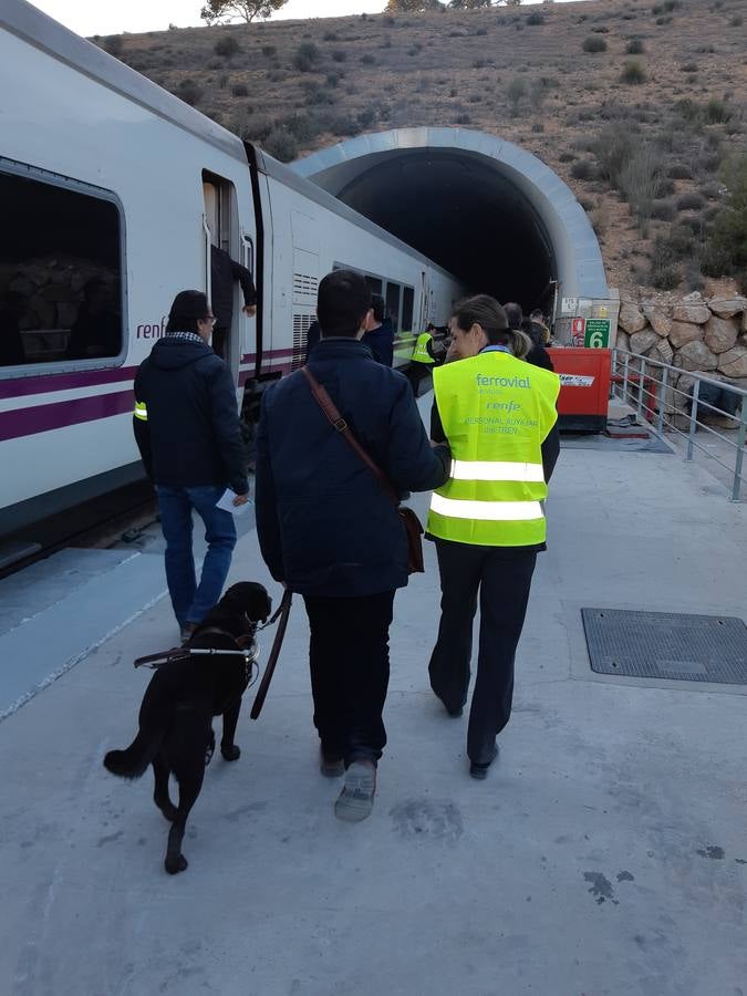 Decenas de vecinos participaron ayer en un simulacro de accidente ferroviario