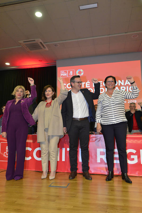 La vicepresidenta del Gobierno y secretaria de Igualdad del PSOE, Carmen Calvo, ha remarcado que el gobierno socialista «ha convertido en 9 meses la política en respuesta»